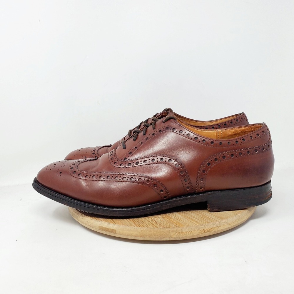 Churchs Chetwynd Shoes Mens 9.5 D Brown Leather Oxford Brogue Medallion UK 8.5F‎